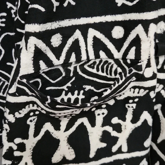 VINTAGE SamHilu black and white cotton fish tribe jacket size L - Picture 12 of 14